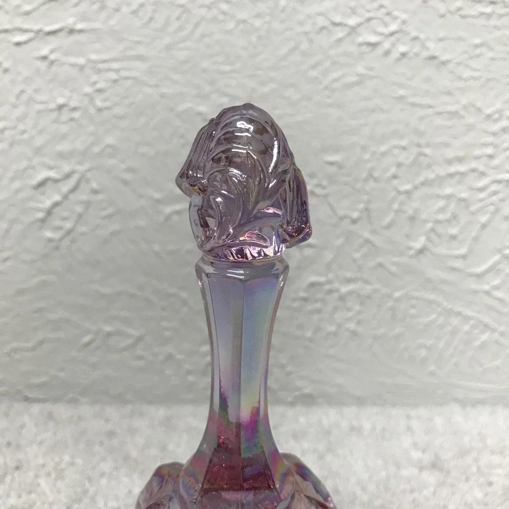 Vintage Fenton Lily of the Valley‎ Carnival Glass Bell Iridescent Lavender 6.5
